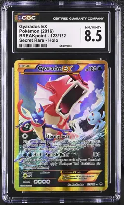CGC 8.5 Gyarados EX 123/122 2016 BREAKpoint Secret Rare Holo Pokemon Card - Image 1