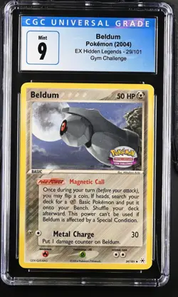 CGC 9 Beldum 29/101 2004 EX Hidden Legends Gym Challenge Promo Pokemon Card - Image 1