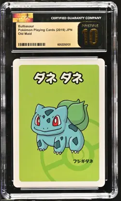CGC 10 PRISTINE Pokemon Bulbasaur Old Maid 2019 Japanese Playing Cards - Image 1