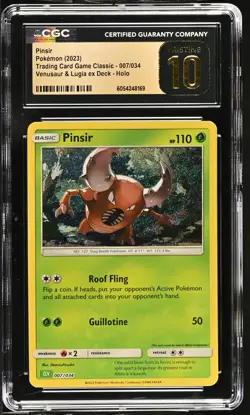 CGC 10 PRISTINE Pinsir 007/034 Trading Card Game Classic Holo Pokemon Card - Image 1