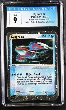 CGC 9 Kyogre ex 2003 Black Star Promos 001 Holo Pokemon Card SWIRL - Image 1