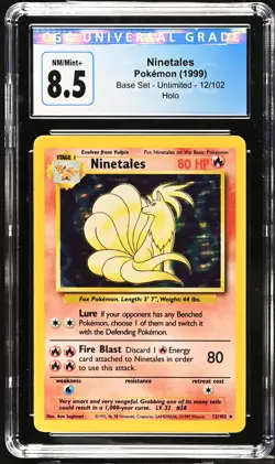 CGC 8.5 Ninetales 12/102 1999 Base Set Holo Rare Pokemon Card - Image 1