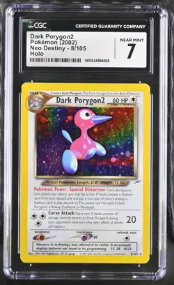 CGC 7 Dark Porygon2 8/105 2002 Neo Destiny Holo Rare Pokemon Card SWIRL - Image 1