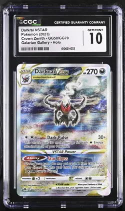 CGC 10 Darkrai VSTAR GG50/GG70 Crown Zenith Galarian Gallery Pokemon Card - Image 1