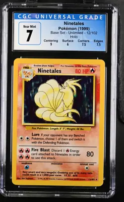 CGC 7 Ninetales 12/102 1999 Base Set Holo Rare Pokemon Card - Image 1