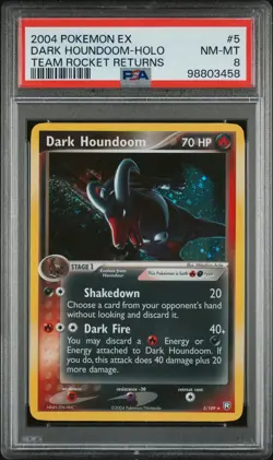 PSA 8 Dark Houndoom 5/109 2004 Team Rocket Returns Holo Rare Pokemon Card - Image 1