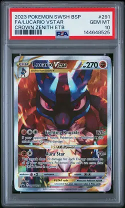 PSA 10 Lucario VSTAR SWSH291 Sword & Shield Black Star Promo Pokemon Card - Image 1