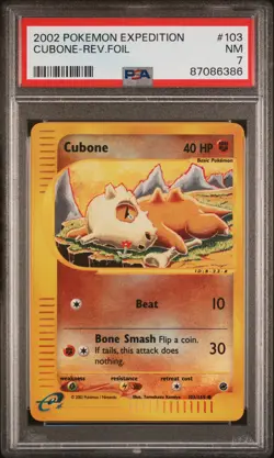 PSA 7 Cubone 103/165 2002 Expedition Reverse Holo Pokemon Card - Image 1
