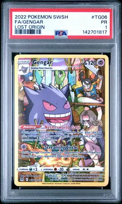 PSA 1 Gengar TG06 2022 Lost Origin Trainer Gallery Ultra Rare Pokemon Card - Image 1