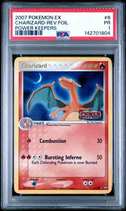 PSA 1 Charizard 6/108 2007 Power Keepers STAMPED Reverse Holo Rare Pokemon Card - Image 1