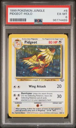 PSA 6 Pidgeot 8/64 1999 Jungle Holo Rare Pokemon Card - Image 1