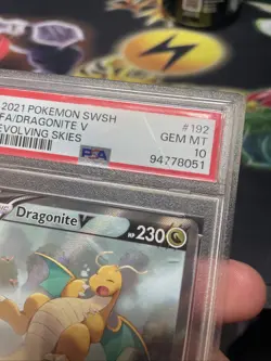 PSA 10 Dragonite V (Alt Art) 192/203 Evolving Skies Ultra Rare Pokemon Card - Image 3
