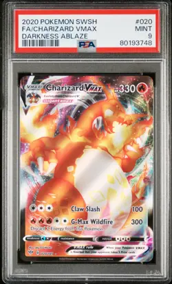 PSA 9 Charizard VMAX 020/189 Darkness Ablaze Ultra Rare Pokemon Card - Image 1