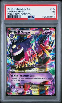PSA 1 M Gengar EX 35/119 2014 XY Phantom Forces Ultra Rare Pokemon Card - Image 1