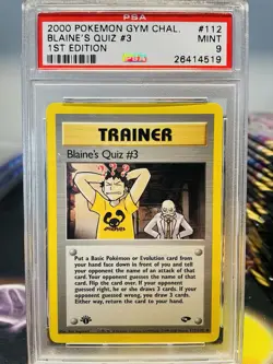 PSA 9 Blaine's Quiz #3 112/132 Gym Challenge 1st Edition Uncommon Pokemon Card - Image 1