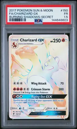 PSA 1.5 Charizard GX 150/147 2017 Burning Shadows Secret Rare Pokemon Card POP 2 - Image 1