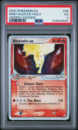 PSA 3 Ninetales ex 96/101 2004 Hidden Legends Ultra Rare Pokemon Card POP 8 - Image 1