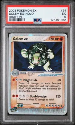 PSA 5 Golem ex 91/97 2003 Dragon Ultra Rare Pokemon Card - Image 1