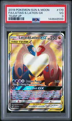 PSA 3 Latias & Latios GX (Alt Art) 170/181 2019 Team Up Ultra Rare Pokemon Card - Image 1