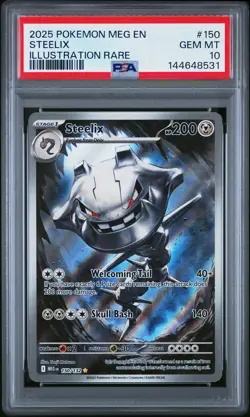 PSA 10 Steelix 150/132 Mega Evolution Illustration Rare Pokemon Card - Image 1