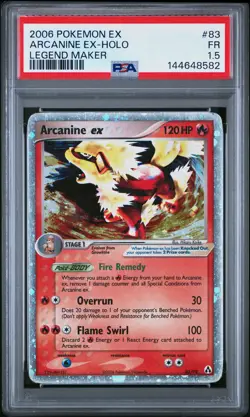 PSA 1.5 Arcanine ex 83/92 2006 Legend Maker Ultra Rare Pokemon Card POP 1 - Image 1