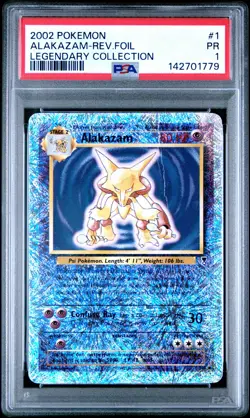 PSA 1 Alakazam 1/110 2002 Legendary Collection Reverse Holo Rare Pokemon Card - Image 1