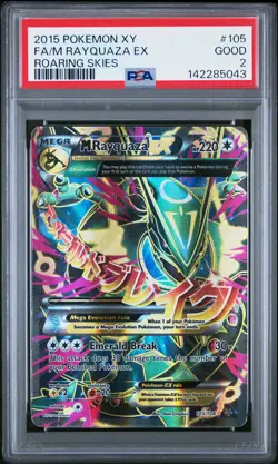 PSA 2 M Rayquaza EX 105/108 2015 XY Roaring Skies Ultra Rare Pokemon Card - Image 1