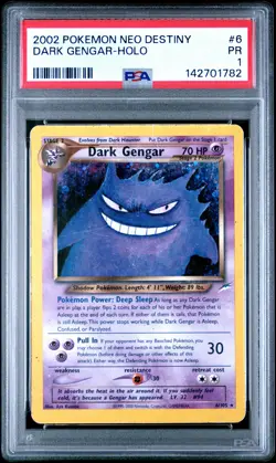 PSA 1 Dark Gengar 6/105 2002 Neo Destiny Holo Rare Pokemon Card - Image 1