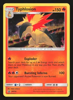Typhlosion SM185 Sun & Moon Black Star Promo Pokemon Card - Image 1