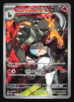 Team Rocket's Houndoom 191/182 Destined Rivals Illustration Rare Pokemon Card - Image 1