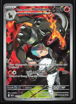 Team Rocket's Houndoom 191/182 Destined Rivals Illustration Rare Pokemon Card - Image 1
