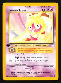 Smoochum 54/64 Neo Revelation 1st Edition Common Pokemon Card - Image 1
