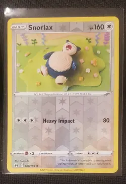 SNORLAX 109/159 RARE CROWN ZENITH POKEMON REVERSE HOLO NM - Image 1