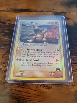 Team Magma's Rhydon 22/95 Team Magma vs Team Aqua Reverse Holo Pokemon VTG TCG - Image 2