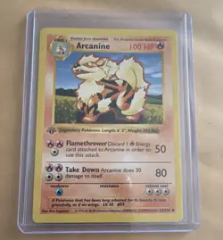 Pokemon TCG Arcanine 23/102 Base Set Shadowless 1st Edition Uncommon 100 HP EN - Image 1