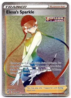 Elesa's Sparkle 275/264 Rainbow Rare Fusion Strike Pokemon Holo Near Mint - Image 1