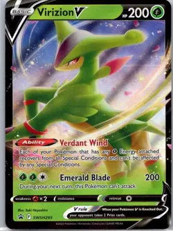 Pokemon TCG Virizion V SWSH295 SWSH Black Star Promos Holo NM (FREE S&H) - Image 1