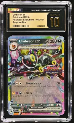 CGC 10 PRISTINE Umbreon ex 060/131 Prismatic Evolutions Surprise Box Pokemon - Image 1