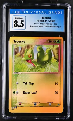 CGC 8.5 Treecko 003 2003 Black Star Promo Pokemon League Reverse Holo Pokemon - Image 1