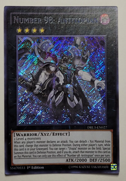 Yugioh - Number 98: Antitopian - DRL3-EN027 - LP/NM - 1st Ed - Secret Rare 2016 - Image 1
