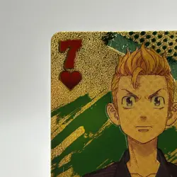 Takemichi Hanagaki Tokyo Revengers Holo Gold Trump Playing Card Heart 7 TCG JP - Image 3