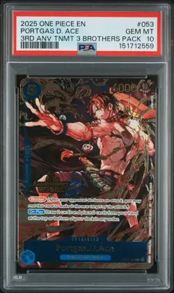 2025 ONE PIECE 3RD ANNIVERSARY TOURNAMENT 3 BROTHERS PACK PORTGAS D. ACE PSA 10 - Image 1