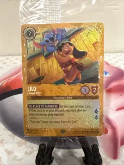 Disney Lorcana Lilo Escape Artist Rare Gold Shimmer Foil Promo Card-Sealed - Image 2