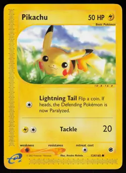 E-Reader Pikachu 124/165 Expedition Atsuko Nishida Pokemon TCG Card - Image 1