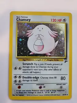 Chansey Base Set 2 Holo Pokemon Card WOTC - Image 1