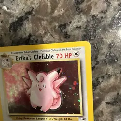 Pokemon TCG Erika's Clefable Gym Heroes Holo SWIRL Card 3/132 NM - Image 2