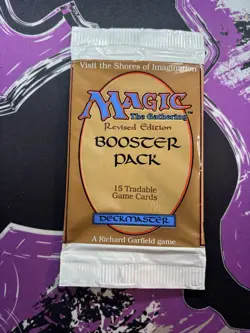 Empty Mtg Magic Revised Booster Pack Wrapper No Cards Included - Image 1