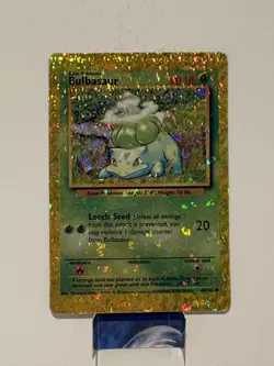 Vintage Prism Vending Machine Sticker Bulbasaur 44/102 Base Set Pokemon Card - Image 1