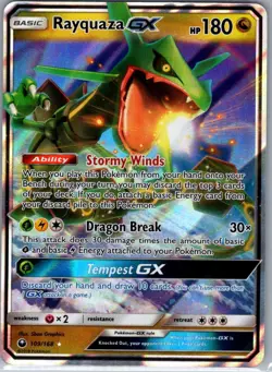 Rayquaza GX 109/168 SM - Celestial Storm - Pokemon Card - NM - Image 1