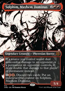 MTG Solphim, Mayhem Dominus - Borderless Showcase, NM-Mint, English Phyrexia: Al - Image 1